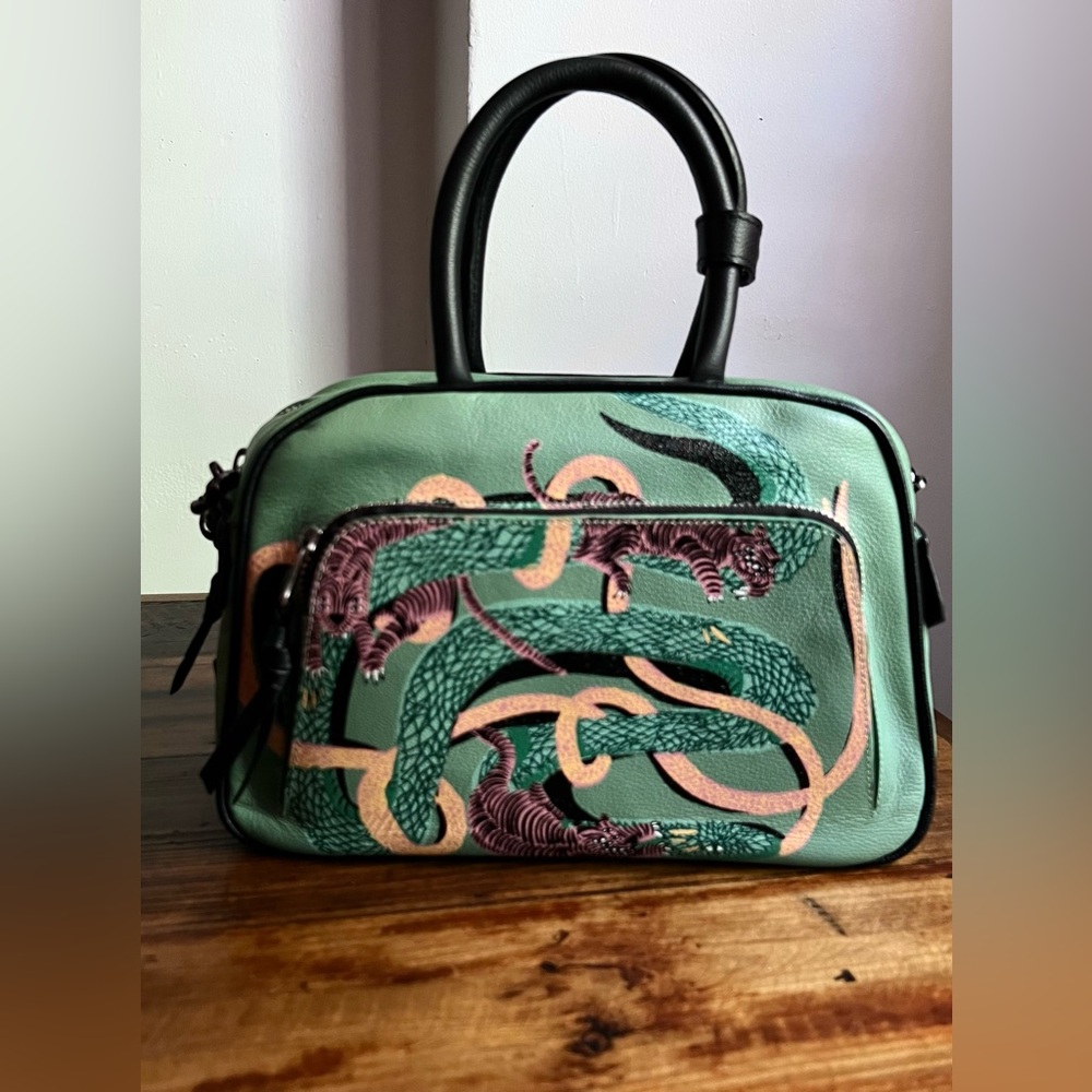 Min & Mon medium Marino crossbody bag snake and tiger print